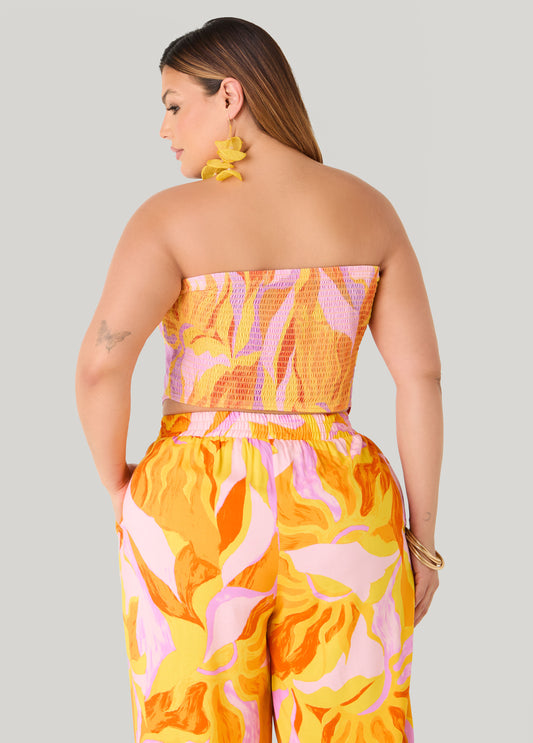 Swirl Print Tube Top