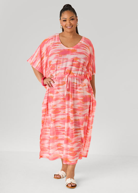 Printed Mesh Kaftan