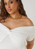 Twist Front Off The Shoulder Top