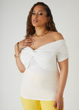 Twist Front Off The Shoulder Top