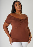 Twist Front Off The Shoulder Top