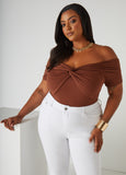 Twist Front Off The Shoulder Top