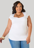 Ruched Cap Sleeved Top