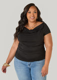 Ruched Cowl Neck Top