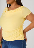 Ruched Cowl Neck Top