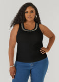 Crystal Ribbed Tank Top