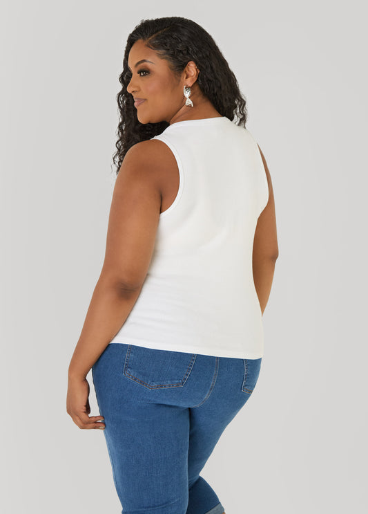 Crystal Ribbed Tank Top