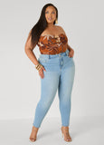 Leaf Print Cutout Tube Top