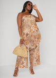 Animal Print Mesh Tube Top