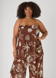 Beach Print Mesh Tube Top