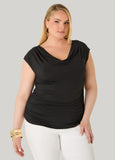 Ruched Cowl Neck Top
