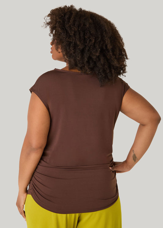 Ruched Cowl Neck Top