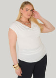 Ruched Cowl Neck Top