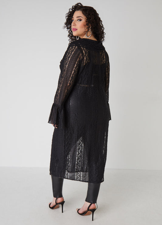 Ruffled Lace Duster