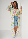 Summer Print Mesh Duster