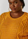 Drawstring Cable Knit Sweater