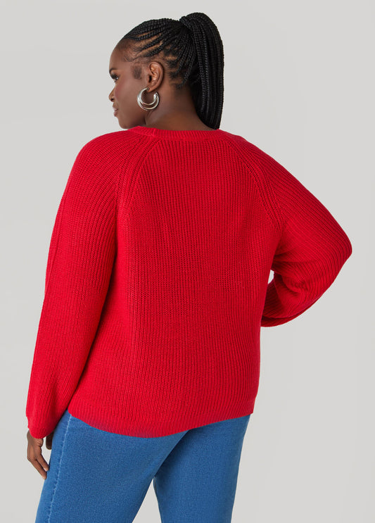 Ribbed Raglan Sweater