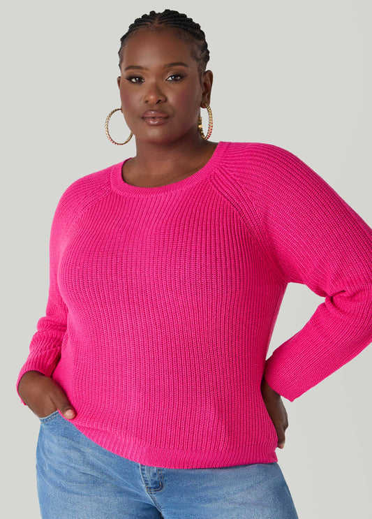 Ribbed Raglan Sweater