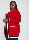 Open Front Cotton Blend Cardigan