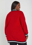 Open Front Cotton Blend Cardigan