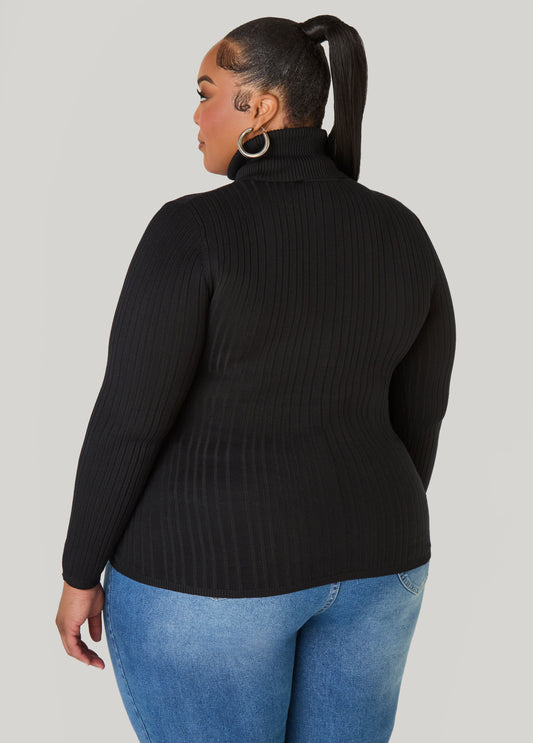 Turtleneck Ribbed Sweater