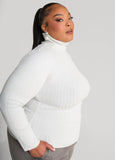 Ribbed Lurex™ Turtleneck Sweater