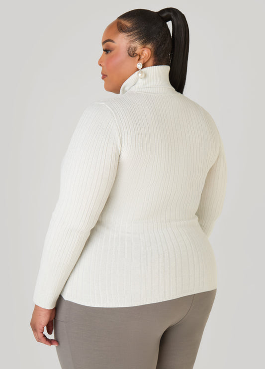 Ribbed Lurex™ Turtleneck Sweater