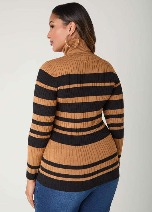 Striped Turtleneck Sweater