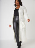 Cable Knit Open Front Duster