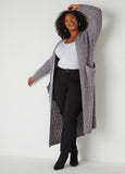Cable Knit Pocketed Duster