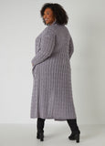 Cable Knit Pocketed Duster