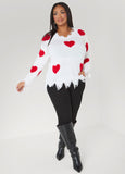 Distressed Hearts Sweater