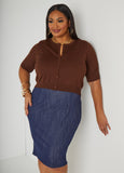Cropped Knit Cardigan