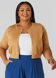 Plus Size Cropped Knit Cardigan
