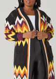 Chevron Knit Open Front Duster