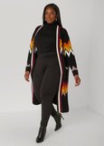 Open Front Chevron Knit Duster