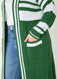 Open Front Striped Cardigan
