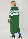 Open Front Striped Cardigan