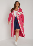 Open Front Striped Cardigan