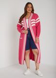 Open Front Striped Cardigan
