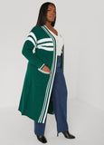 Open Front Striped Cardigan
