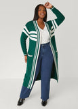 Open Front Striped Cardigan