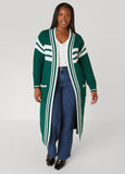 Open Front Striped Cardigan