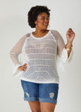 Plus Size Crochet Knit Top
