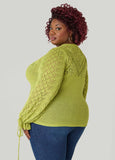Drawstring Crochet Sweater