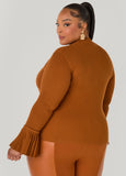 Pleated Bell Sleeve Sweater