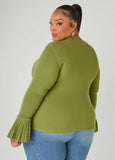 Pleated Bell Sleeve Sweater