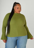 Pleated Bell Sleeve Sweater