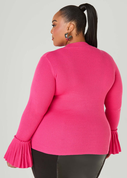 Pleated Bell Sleeve Sweater