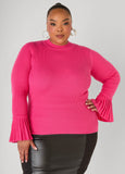 Pleated Bell Sleeve Sweater